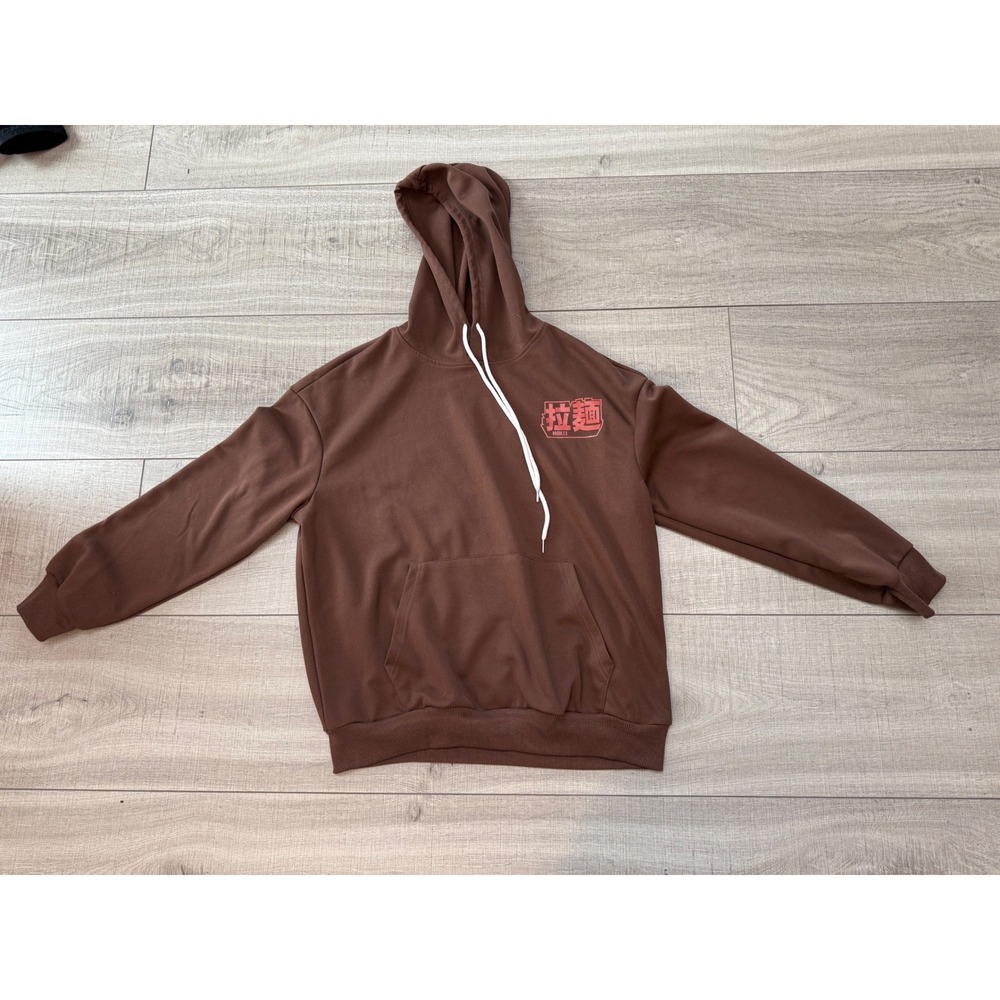 Brown Japanese Ramen Graphic Hoodie Streetwear Anime Y2K‎